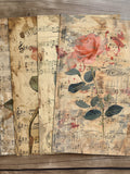 4 Vintage Love Letters and Roses Digital Art Set Romantic Floral Antique Paper Crafting Supplies Vintage Ephemera Love Story Collection Love Romance Flower