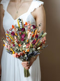 Terracotta Dried Flower Bouquet, Boho Bridal Decor Bouquet