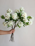 25" Artificial Snowball Flowers Branch in Cream, Real Touch Flowers, Faux Botanicals, DIY Florals, Wedding/Home/Kitchen Decoration | Gifts FLOWER DELIVERY