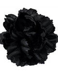 M&S Schmalberg 5" Modern Chrysanthemum (Mum) Black Silk Fabric Flower Brooch Pin Handmade in NYC silk flower