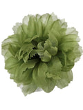 M&S Schmalberg 5" Modern Chrysanthemum (Mum) Sage Green Silk Organza Fabric Flower Brooch Pin Handmade in NYC silk flower