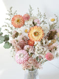 Blush & Peach Dried Flower Bouquet Ð Medium: Home Decor + Wedding Centrepieces Bouquet