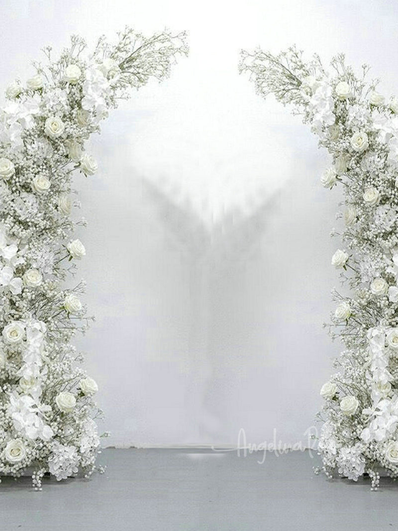 White Gypsophila Rose Wedding Archway: Artificial Floral Row wedding flower