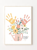 Flower Handprint Craft Art, Printable | Mothers Day, For Mom or Grandma Birthday Handprint, Teacher Appreciation Gift from Kids or Grandkids birthday flower