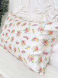 Mulberry Silk Satin Pillowcase, Petite Floral Print, Standard Size silk flower