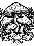 Sporever Mushroom Vector Logo | Svg, Jpg, Png, Dxf | Clipart, Cricut, Print, Instant Download flower spore
