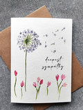 Sympathy Card | Handmade Watercolour | Dandelion |  condolences | bereavement | thinking of you | support | loss sympathy flower