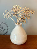 Wooden Birth Month Flower Bouquet - Custom Family Keepsake ANNIVERSARY