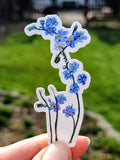 Forget Me Not Flower Sticker - Waterproof Blue Floral Decal - Sympathy & Memory Gift sympathy flower