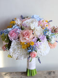 Wildflower Bridal Bouquet, Colorful Wedding Bouquet, Spring Summer Bouquets, In Peony, Ranunculus, Rose, Daisies, Lilacs, Lavender/Pink/Blue Bouquet