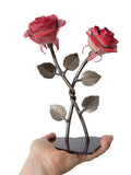 Personalized Red Metal Roses - 11th Steel Anniversary Gift ANNIVERSARY