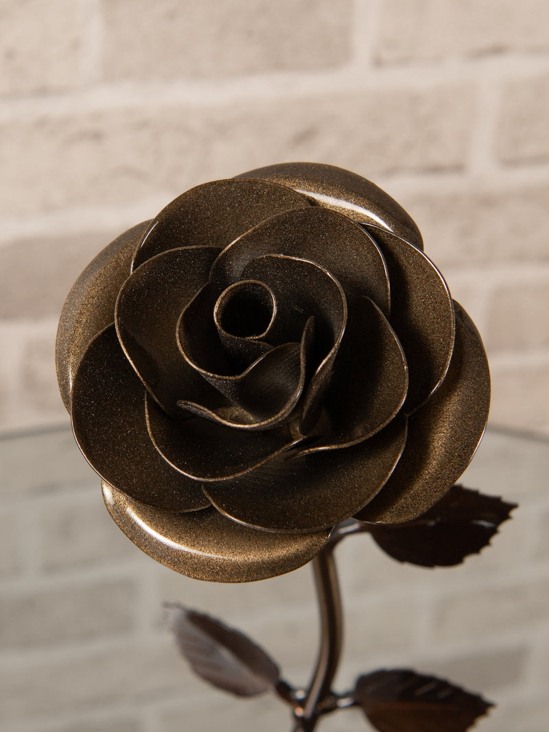 Personalized Bronze Stained Steel Rose Ð 8th or 19th Year Wedding Anniversary Gift ANNIVERSARY