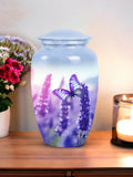 Purple Butterfly Cremation Urn, Memorial Urn for Human Ashes, Garden Urn for Ashes, Floral Urn, Sympathy Urn, Funeral Keepsake Adult Urn sympathy flower