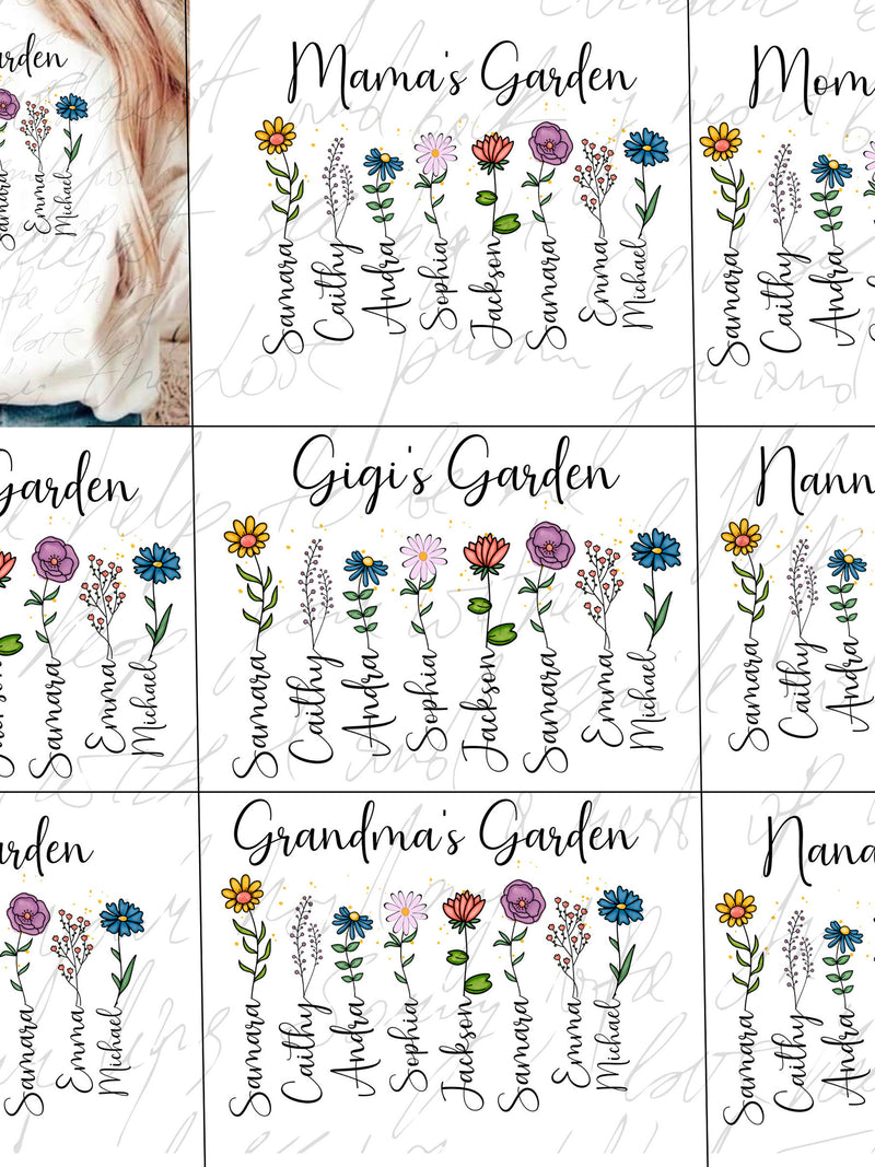Custom Garden PNG Bundle: Personalized Birth Month Flowers (Digital Download) birthday flower