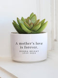 Loss of Mom, Memorial Gift for Mother, A Mother's Love is Forever, Memorial Planter, Sympathy Gift, Condolence Gift, Funeral Gift sympathy flower