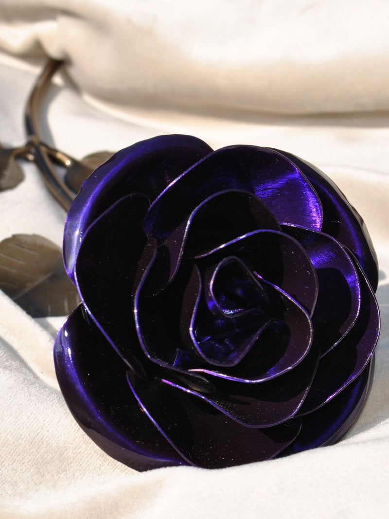Personalized Purple Metal Rose Ð Iron 6th or Steel 11th Anniversary Gift - February Birthday Gift ANNIVERSARY