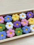 5/10/15/20 Puff Flower Crochet Applique For Sweater Decoration, 3D Puff Flower Applique Scrapbooking, White Daisy Flower Patch  For Clothes ANNIVERSARY