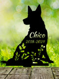 Dog Memorial Stake Personalized, German Shepherd Sign, Sympathy Sign, Pet Grave Marker, Remembrance Stake, Dog Garden Sign, Dog Loss Gift sympathy flower
