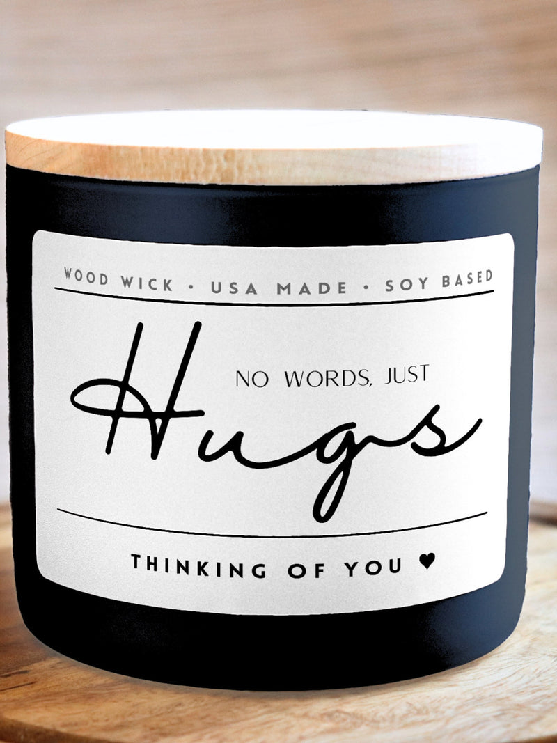 No Words Just Hugs Candle: Personalized Sympathy Soy Candle Gift Box sympathy flower