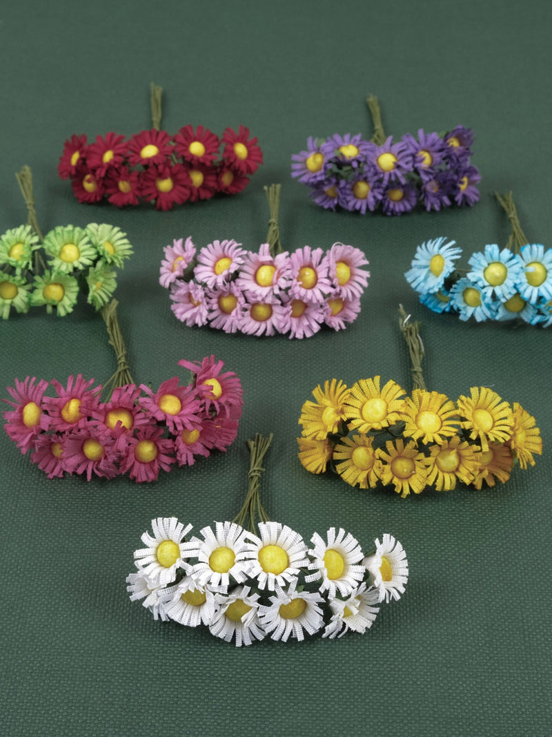 1/10Bundle Artificial Silk Small Daisy With Wire 8Colors Faux Flower Picks For DIY Crafts Cards Crown Scrapbook Decor Fake Flower silk flower