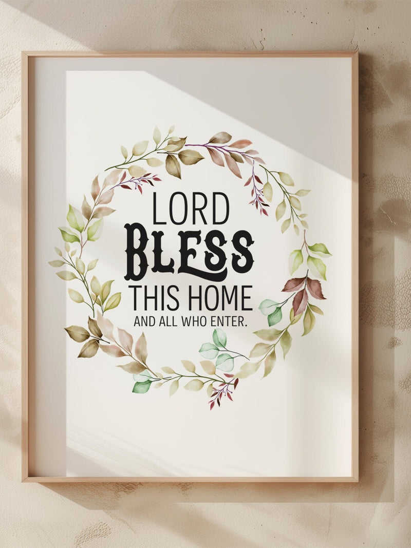 Bless this Home Printable Wall Art, instant download PNG, DIGITAL Print Wall DŽcor, Christian Wall Design Poster, Boho Shabby Floral Print house warming flower