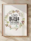 Bless this Home Printable Wall Art, instant download PNG, DIGITAL Print Wall DŽcor, Christian Wall Design Poster, Boho Shabby Floral Print house warming flower