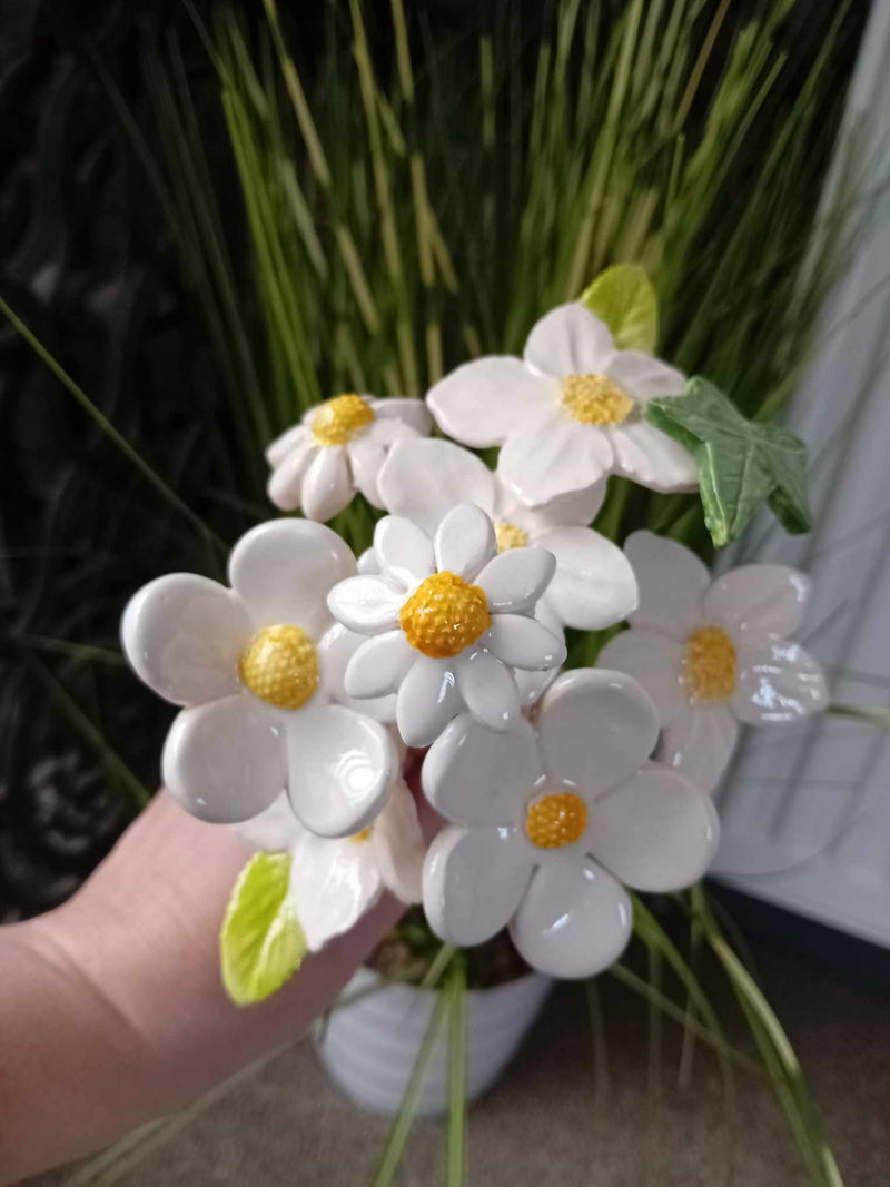 SET OF 10 Ceramic flowers daisy hellebores ivy ( set 1) FLOWER DELIVERY