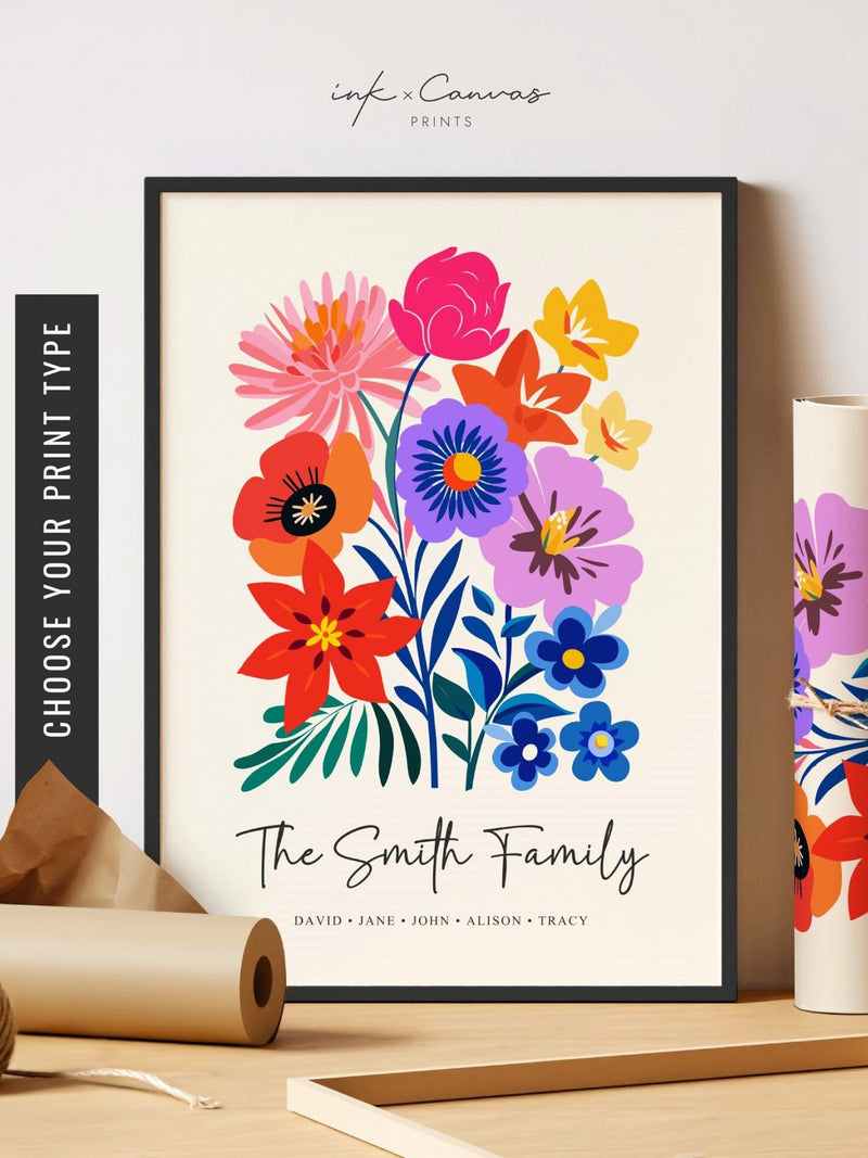 Custom Birth Flower Family Bouquet Print Personalized Gift for Her Grandma's Garden Print Birth Month Flower Art Mother's Day Gift for Mom birthday flower