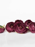 10 Small Ranunculus in Burgundy Wine - silk artificial flower - ITEM 1180 silk flower
