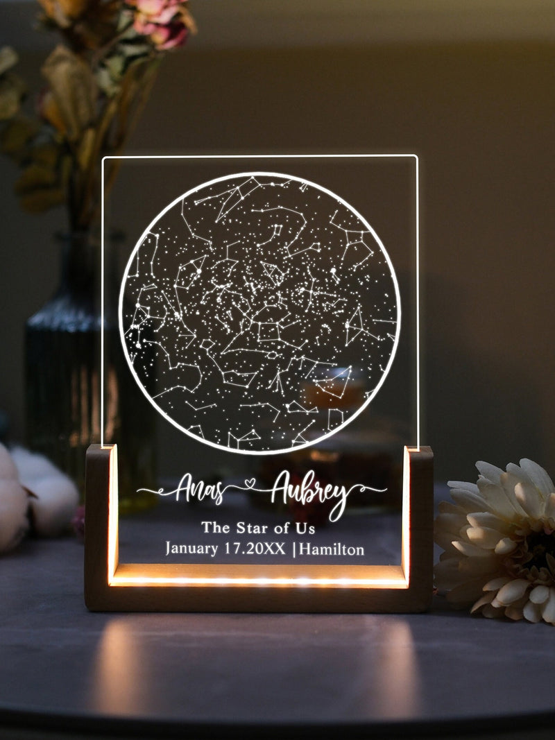Personalized Star Map Night Light, Custom Night Sky, Anniversary Gift ANNIVERSARY