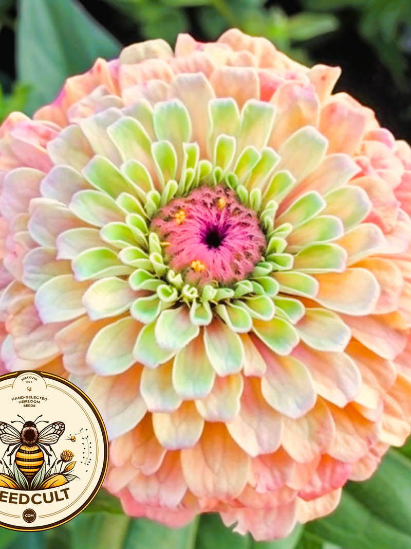 Queen Lime Blush Zinnia Seeds, Zinnia Elegans, Queen Series ZE0810 seeds bulk