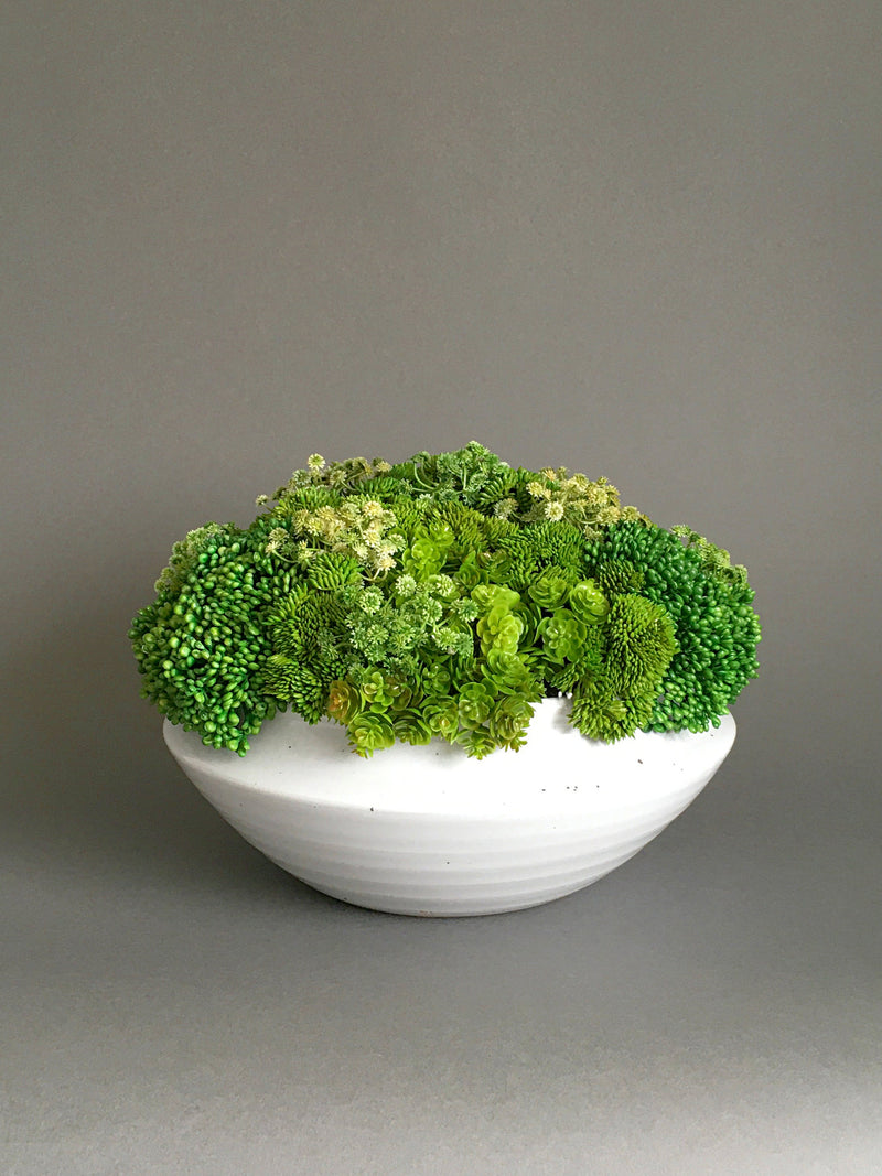 Faux succulent round planter; Mini succulent garden faux plants