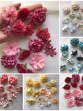 Faux Silk Flower Heads: Craft Cake Wedding Party Decor (16 piece set) silk flower
