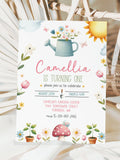 Wildflower Birthday Invitation Template Garden Girl First Birthday Flowers Party Theme GWFT birthday flower