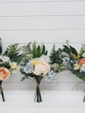 Mini bouquets for vases Ivory yellow peach dusty blue bouquet Faux bouquet Fall wedding  Silk flowers Mini centerpiece Flowers for decor silk flower