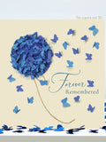Forever Remembered Memorial Blue Hydrangea Butterflies Card (Not 3D) sympathy flower