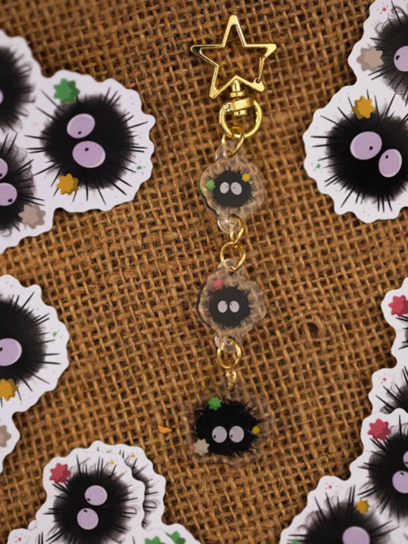 Soot Sprites Dangling Keychain flower spore