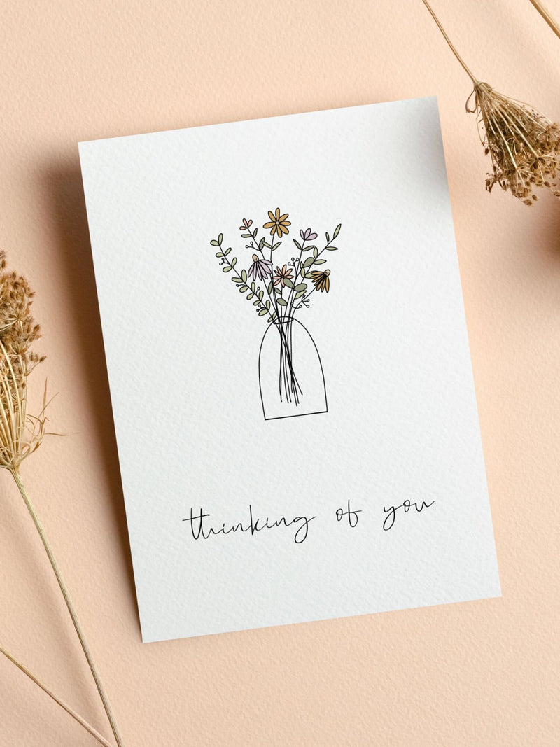 Printable Thinking of You Greeting Cards | Digital With Sympathy Card | Bereaved Grief cards | Simple Floral Card | Get Well Card. sympathy flower