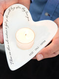 Personalized Ceramic Heart Dish, Sympathy Gift, Memorial Bowl - There are those who to continue to light up the world sympathy flower