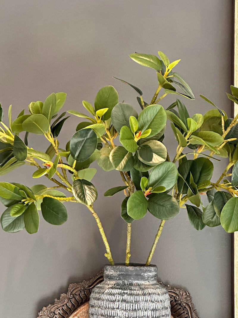 Ficus branches, artificial greenery, DIY flower arrangement foliage, green faux Ficus plant leaves, home decor, floral design faux plants
