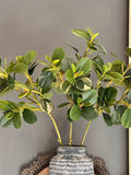 Ficus branches, artificial greenery, DIY flower arrangement foliage, green faux Ficus plant leaves, home decor, floral design faux plants