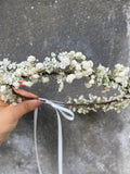 Baby's Breath Crown,Dried Flower Crown,White bridal Headpiece wedding flower