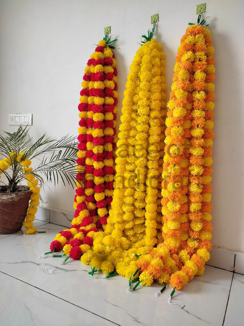 SALE ON Indian Marigold Flower Artificial Decorative Wedding Marigold Flower Garland Strings for Housewarming Backdrop Party Decoration house warming flower