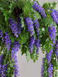 Artificial wisteria flowers, artificial flower rattan, ceiling flower strings, vine decoration, plastic plants, wall hangings faux plants