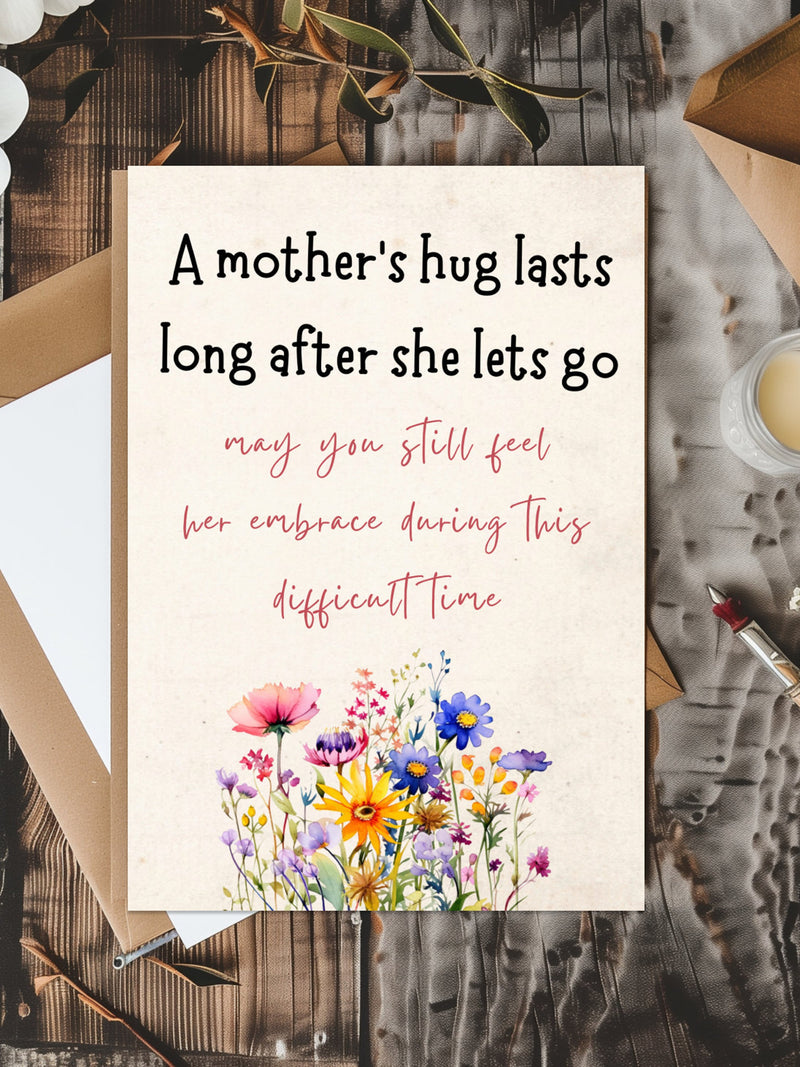 Sympathy Card: Loss of Mother, Floral Design (Printable Digital Download) sympathy flower