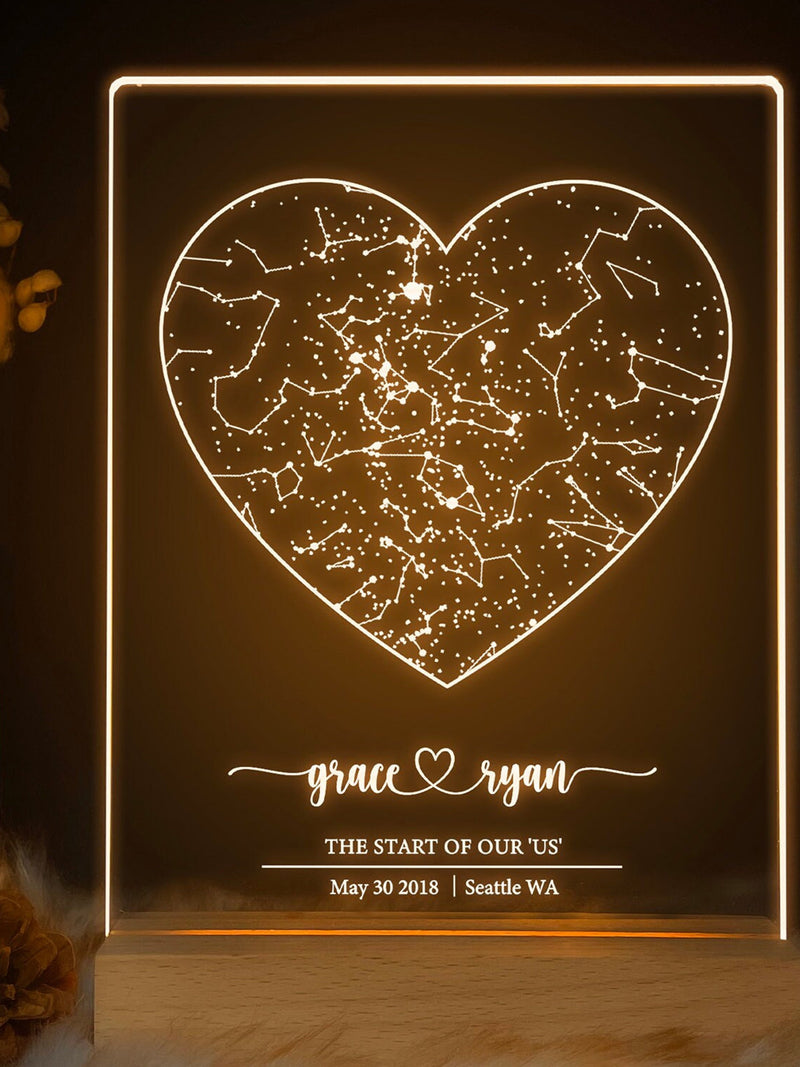 Custom star map by date, Anniversary gift, Personalized constellation map, Night sky by date, Anniversary gift for him and her, STAR01F ANNIVERSARY