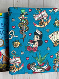 SAILOR, SKULL, Poker, Roses, Love, Romance, Heart Book Sleeve, Book Protector, Book Pouch, E-Reader Sleeve, Tablet Sleeve, Book Lover Gift Love Romance Flower