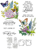 Butterflies Flowers Wishing You Strength & Hope Deepest Sympathy Metal Cutting Dies Clear Stamps Scrapbook Card Making Craft sympathy flower