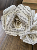 Book Page Flowers - Six Flowers on Wooden Stems ANNIVERSARY