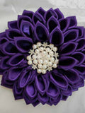 Satin Flower Corsage Brooch Pin with Magnetic backing.  Perfect for your Special Event! silk flower
